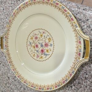 Vintage Floral & Gold Serving Platter. Coronado H&C made in Czechoslovakia.